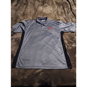 Georgia Bulldogs Russell Mens Gray College Football Polo T Shirt Size XL 46-48